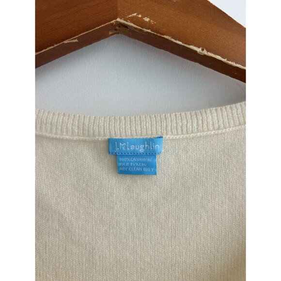 J.McLaughlin Women's 100% Cashmere Oversized Pullover Sweater Cream One Size - Picture 4 of 8